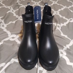 Nautica Sigrid Matte Black Rain Booties